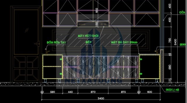 File thiết kế File CAD cấu tạo tủ bếp chi tiết